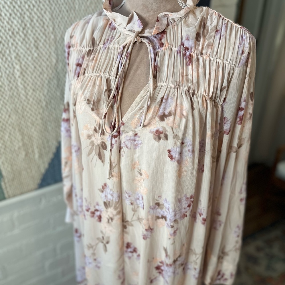 H&M Soft Blush Pink and Purple Floral Maxi Dress - Picture 7 of 10
